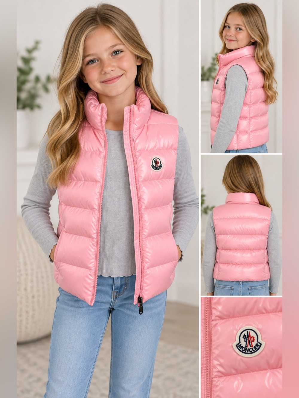 Girls Light Pink Puffer Vest